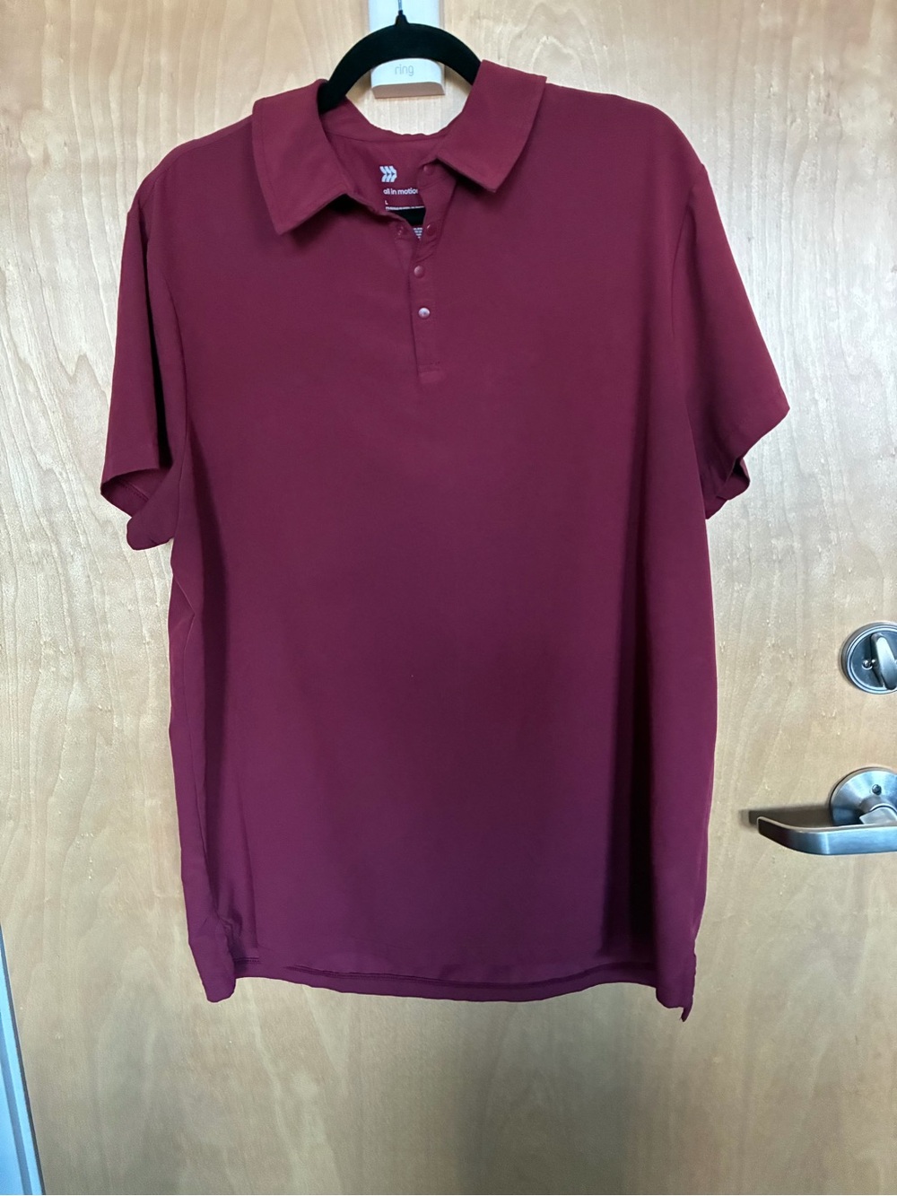 All In Motion Men's Maroon Performance Polo Size Large